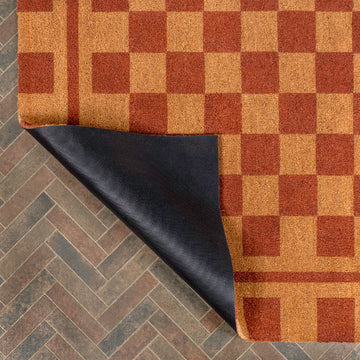Harper Classic Farmhouse Checkerboard Coir Area Rug